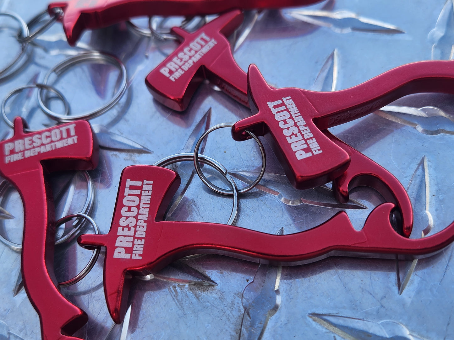 Prescott Fire Department Axe Bottle Opener Keychain