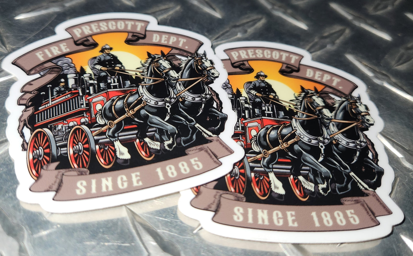 Prescott Fire 1885 Logo 3" Sticker