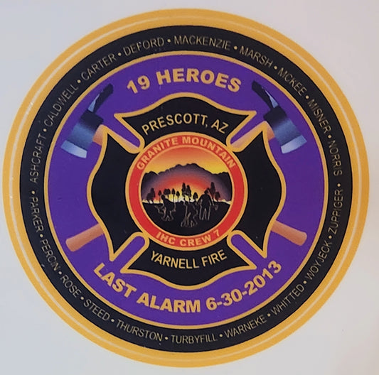 LIMITED EDITION Purple Granite Mountain 19 Names 3" Stickers