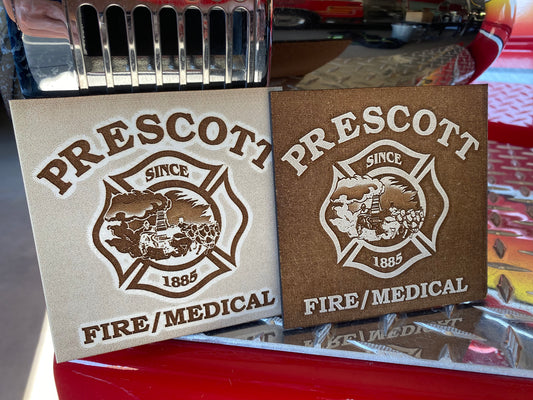 Prescott Fire Department Wooden Coasters